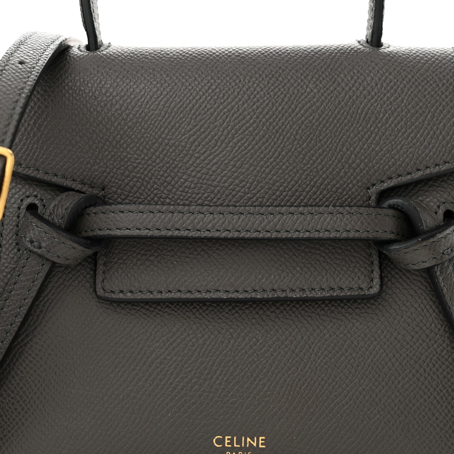 Celine Grained Calfskin Pico Belt Bag Grey 8 of 10