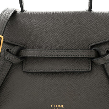 Celine Grained Calfskin Pico Belt Bag Grey 8 of 10