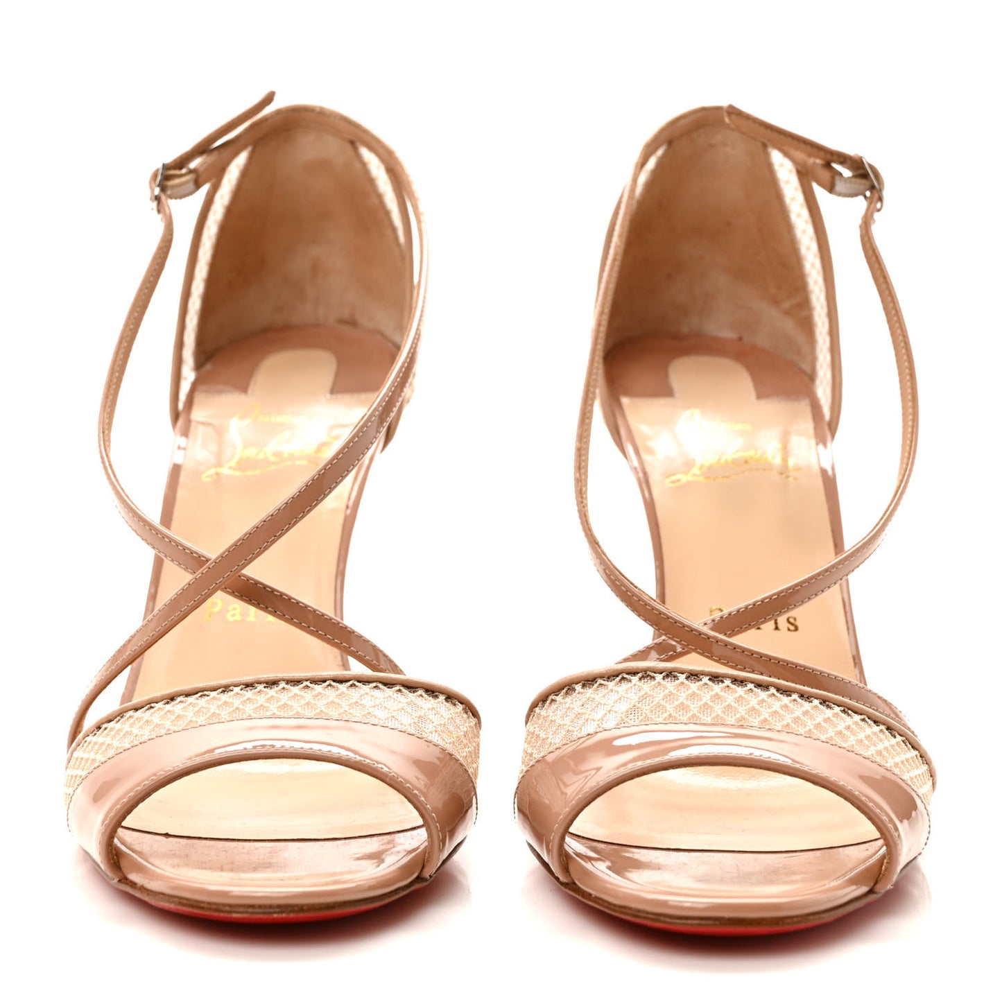 Patent Mesh Slikova Sandals Pumps 38 Nude