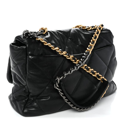 Chanel Lambskin Quilted Maxi Chanel 19 Flap Black 3 of 10