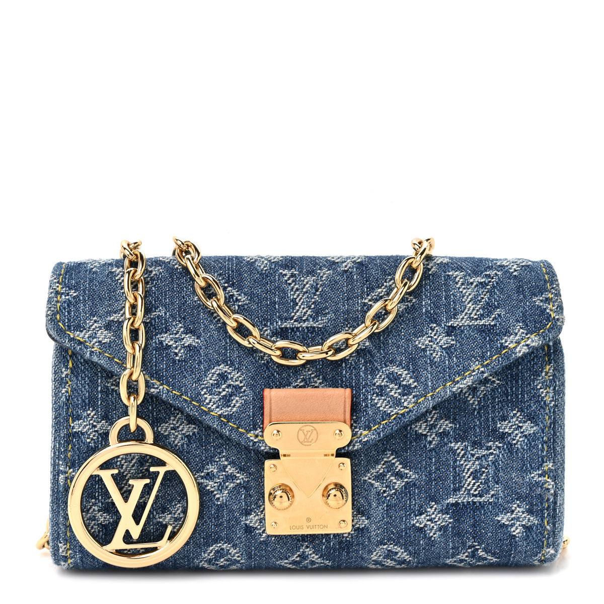 Denim Monogram Pouch Metis Belt Blue