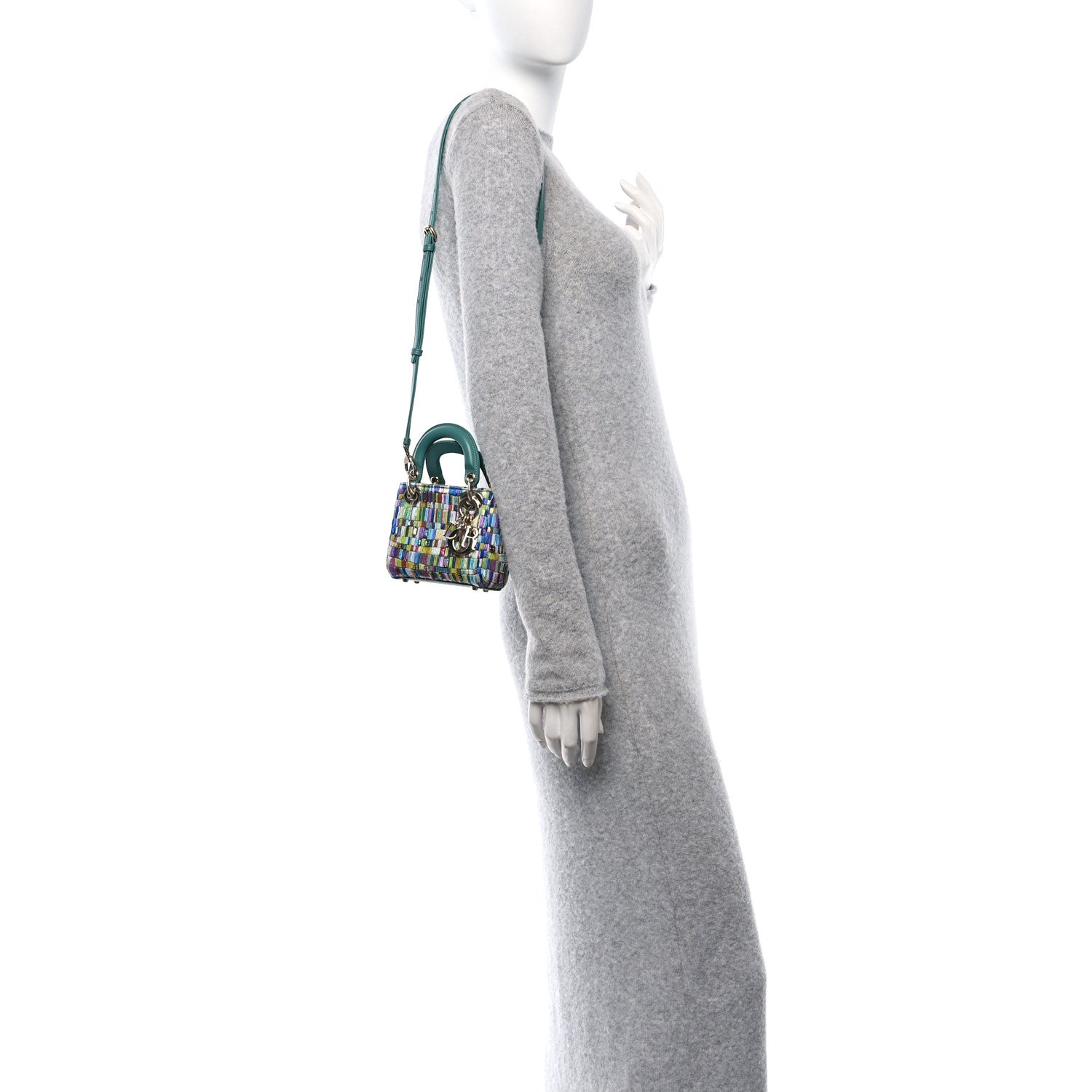 Christian Dior X MINJUNG KIM Lambskin Embroidered Crystal Micro Lady Dior Art Multicolor 2 of 11