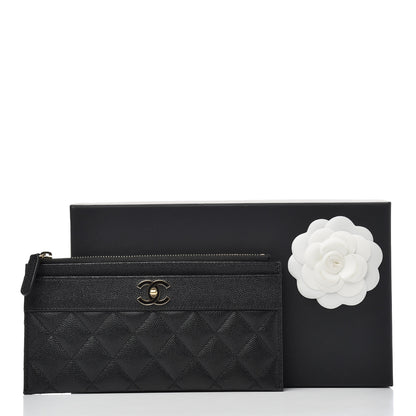 Chanel Caviar Quilted Mademoiselle Vintage Zip Pouch Black 10 of 10