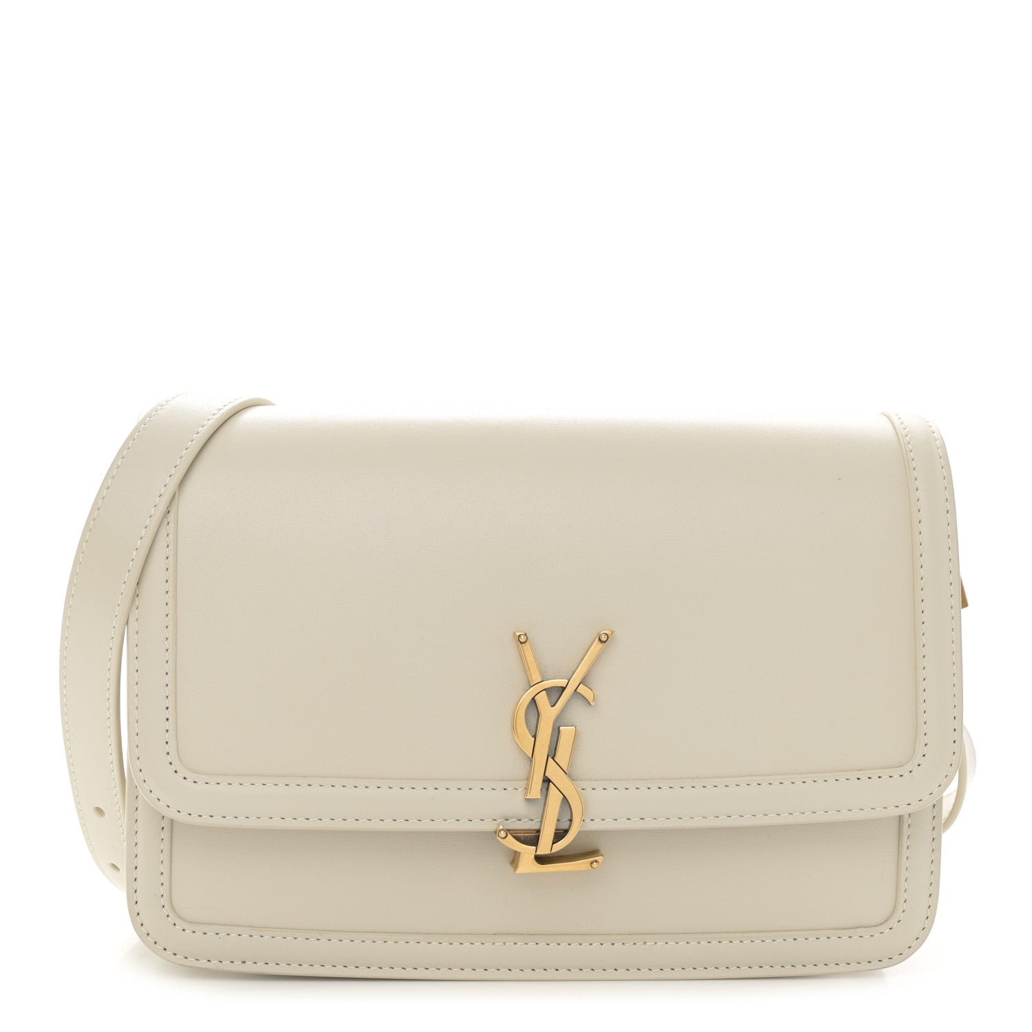 Saint Laurent Box Calfskin Monogram Medium Solferino Satchel Crema Soft 1 of 11