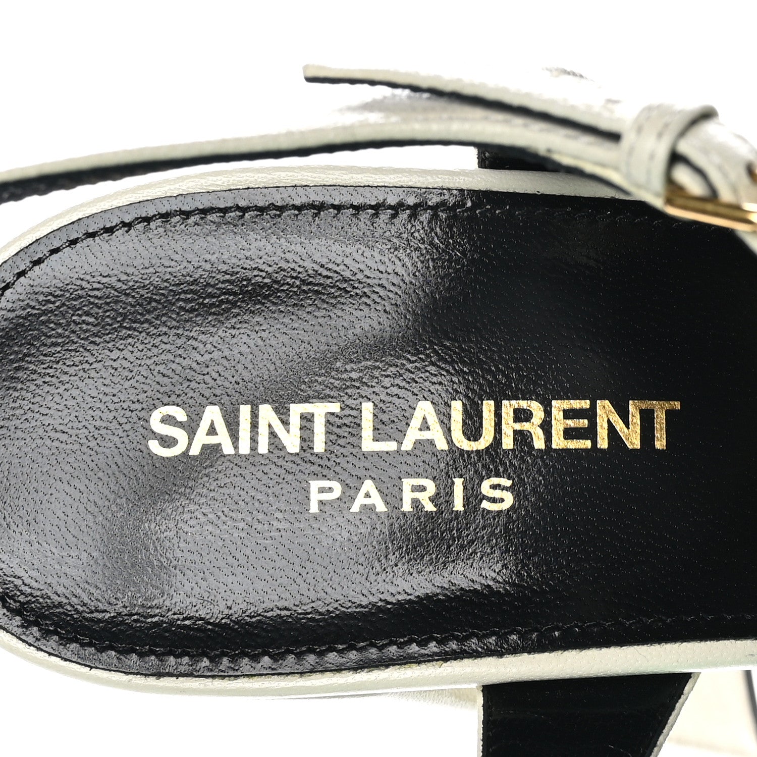 Saint Laurent Vendome Bianca 85 Platform Sandals 41 Pearl 7 of 9