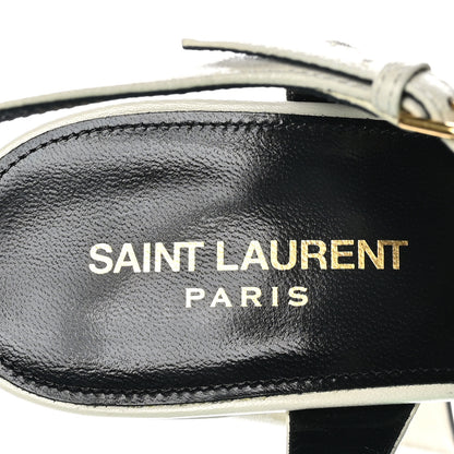 Saint Laurent Vendome Bianca 85 Platform Sandals 41 Pearl 7 of 9