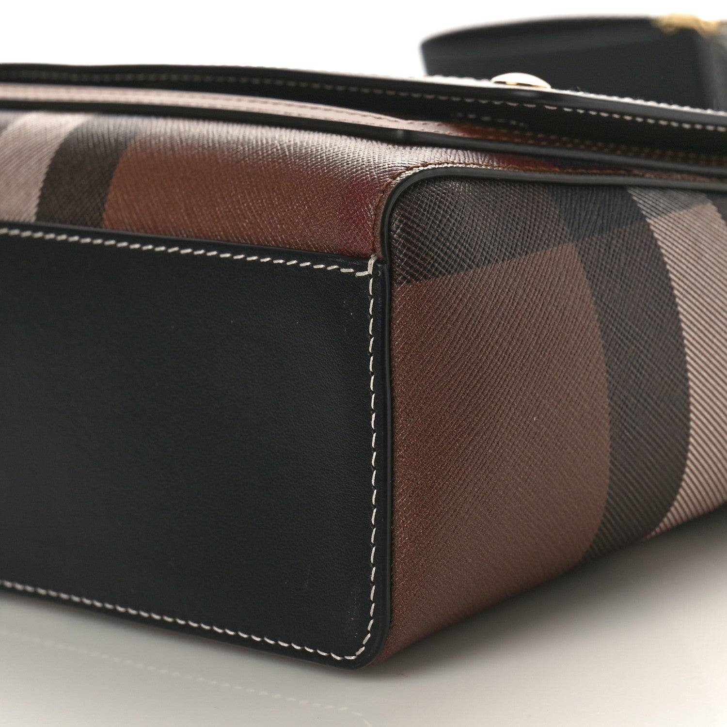 Burberry Calfskin Giant Check E-Canvas Note Crossbody Bag Dark Birch Brown 9 of 9