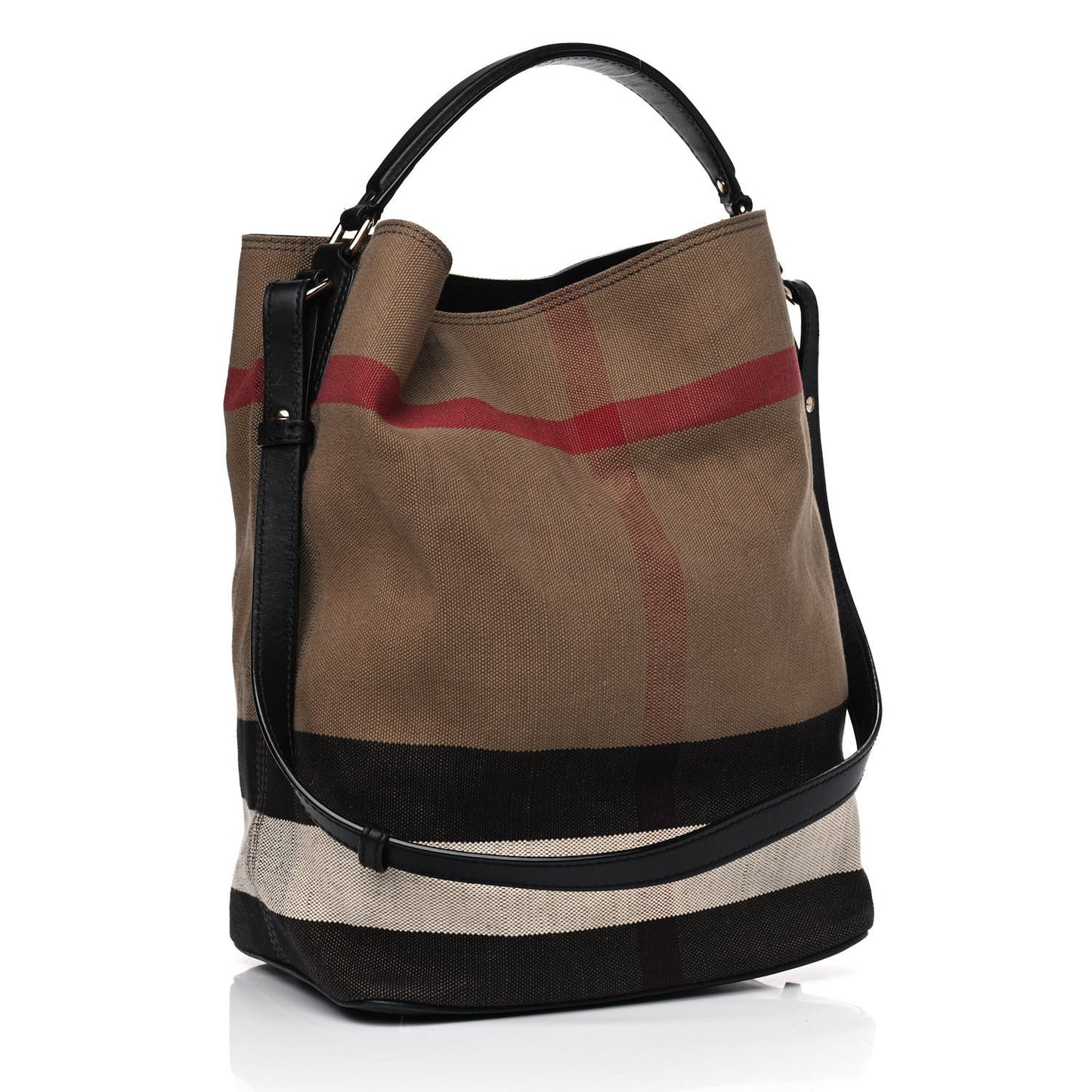 Canvas Mega Check Medium Susanna Hobo Black