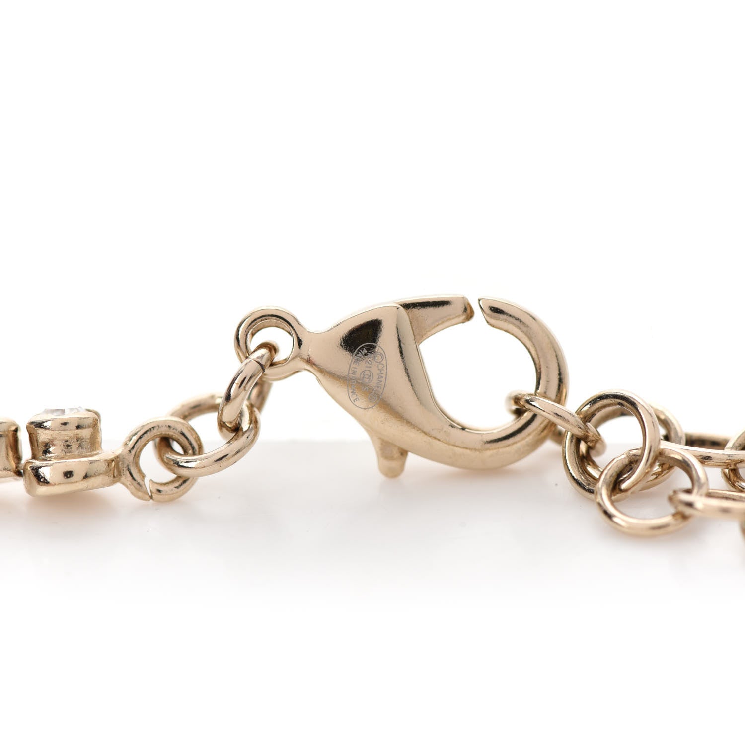 Chanel Crystal CC Chain Bracelet Gold 4 of 5