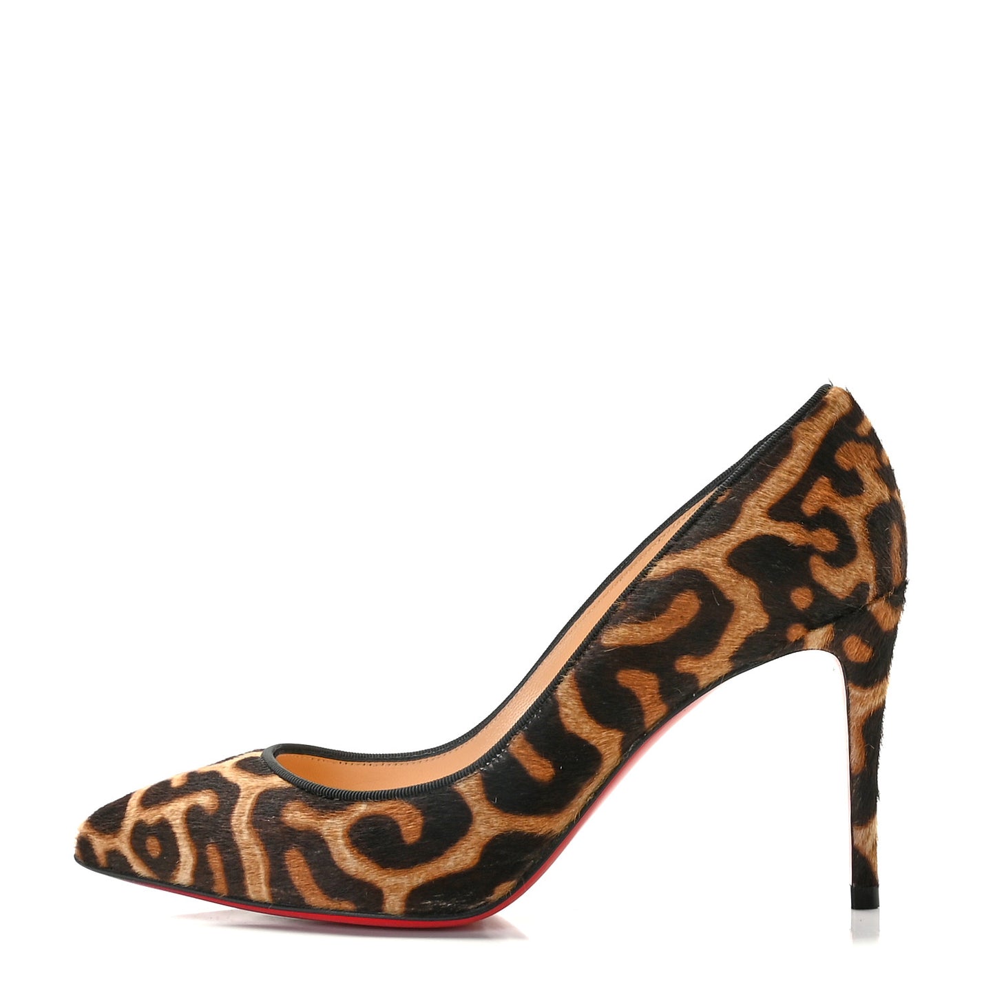 Pony Hair Jaguar Print Pigalle 85 Pumps 36.5 Brown