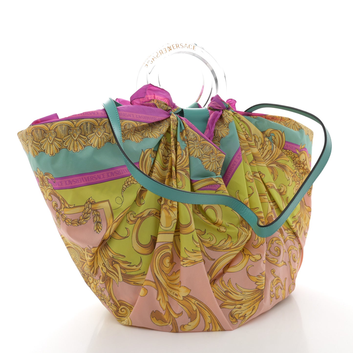 Raffia Silk Basket Bag Multicolor