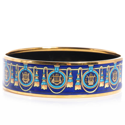 Hermes Enamel Printed Wide Bracelet 70 Bleu 5 of 6