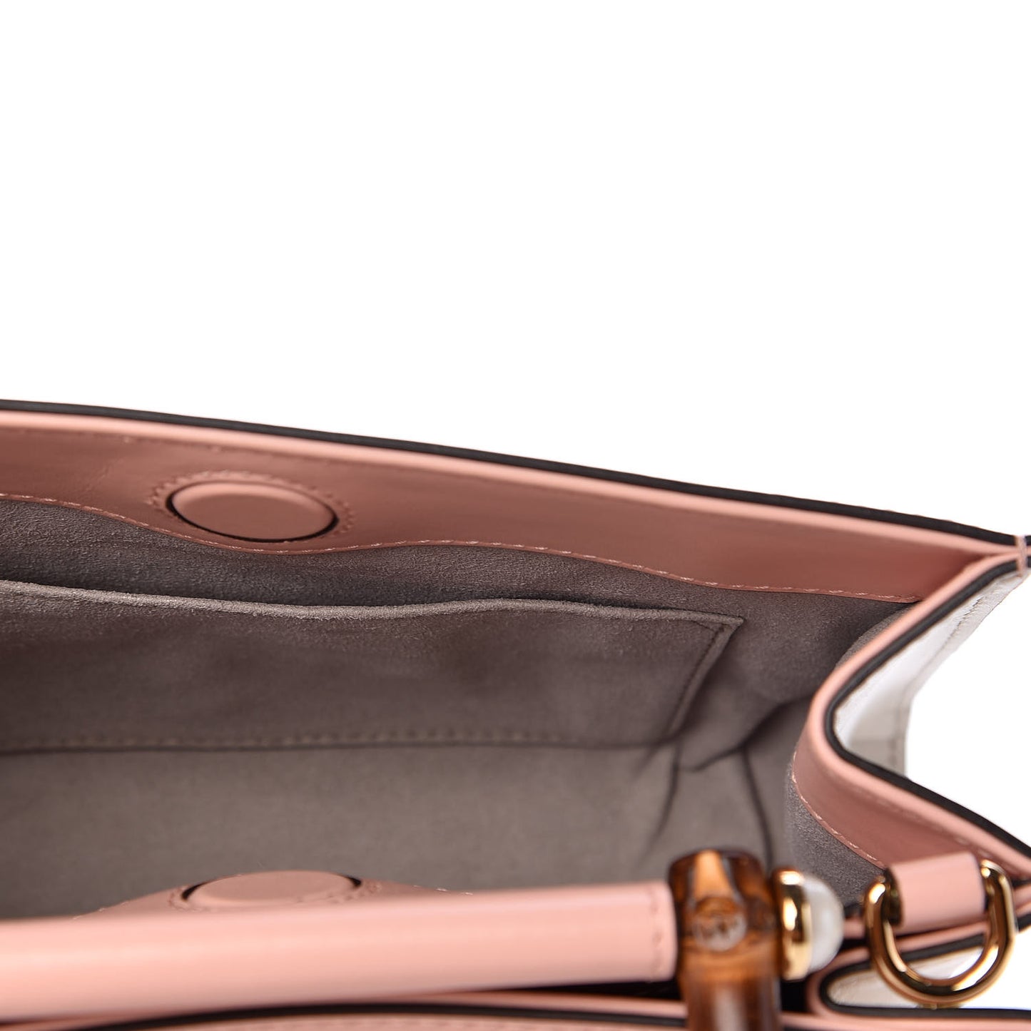 Nappa Bamboo Web Mini Nymphaea Top Handle Bag Perfect Pink Mystic White