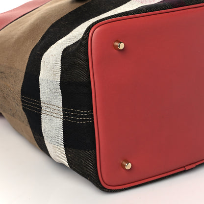 Burberry Canvas Mega Check Medium Ashby Tassel Hobo Cinnamon Red 8 of 9