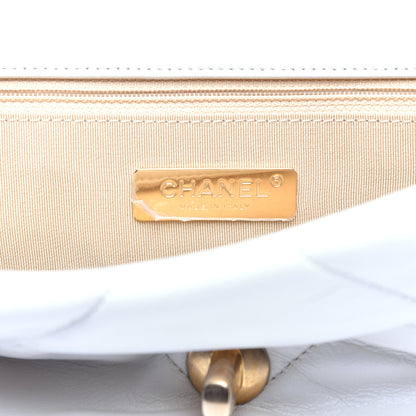 Chanel Goatskin Quilted Medium 19 Flap White 8 of 11