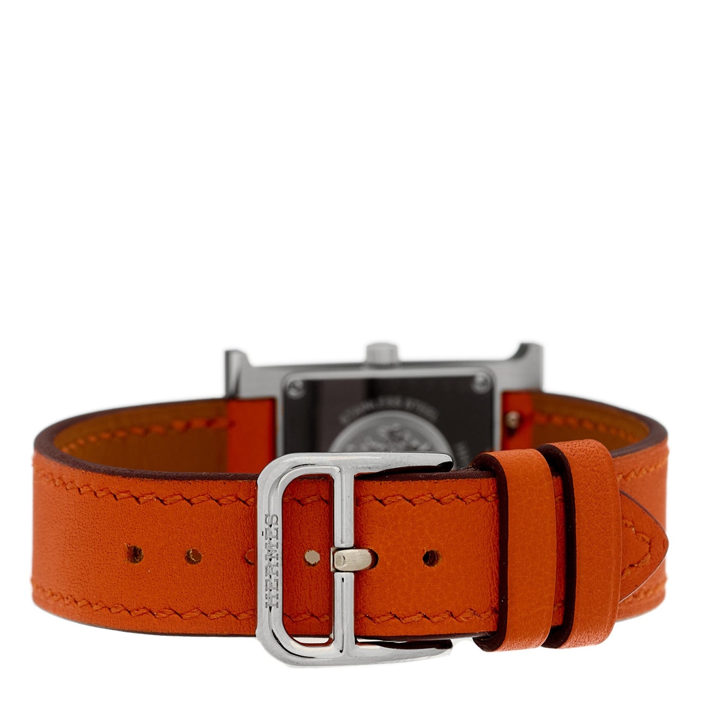 Stainless Steel Swift 21mm Heure H Hour Quartz Watch Orange