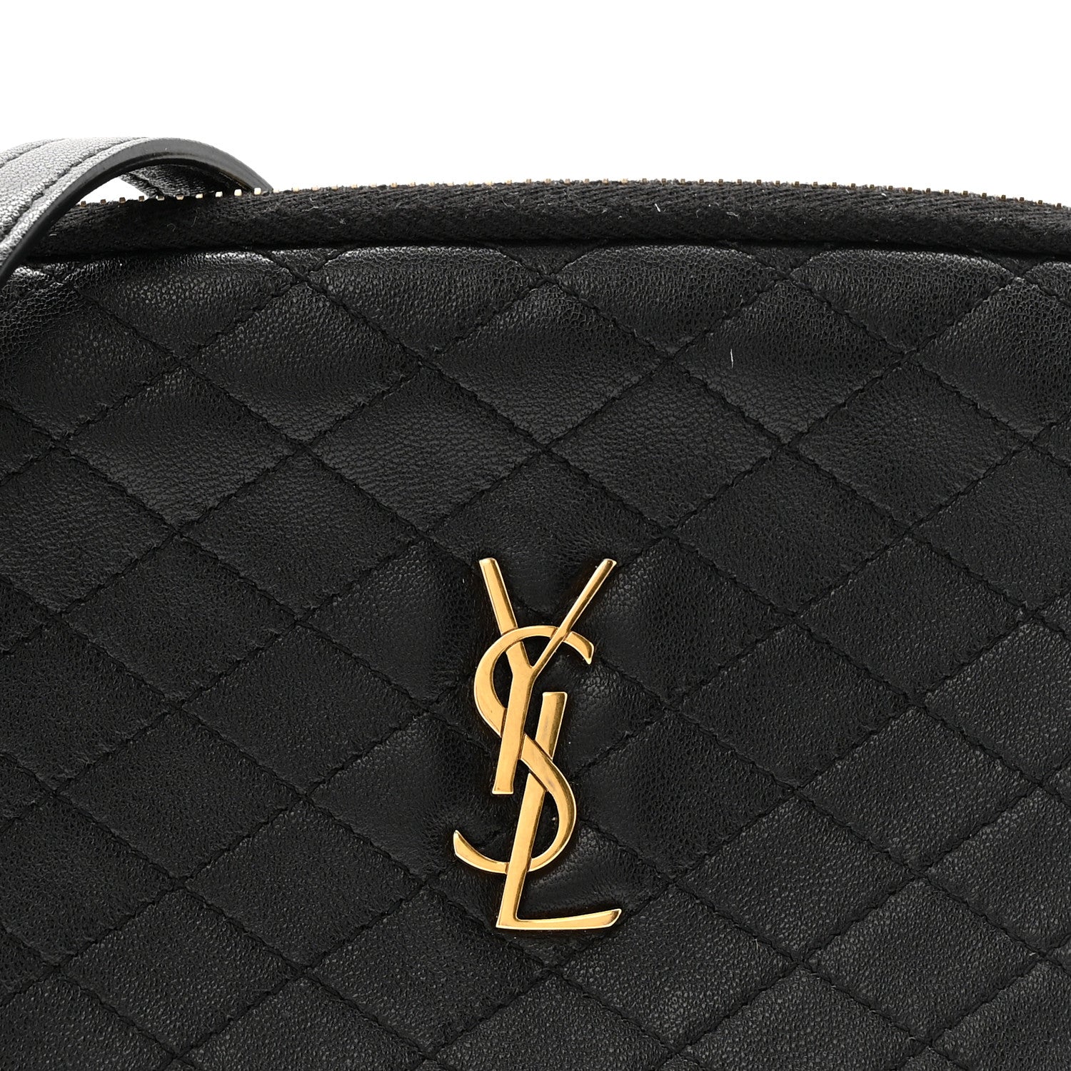 Saint Laurent Lambskin Quilted Gaby Zipped Pouch Black 7 of 14