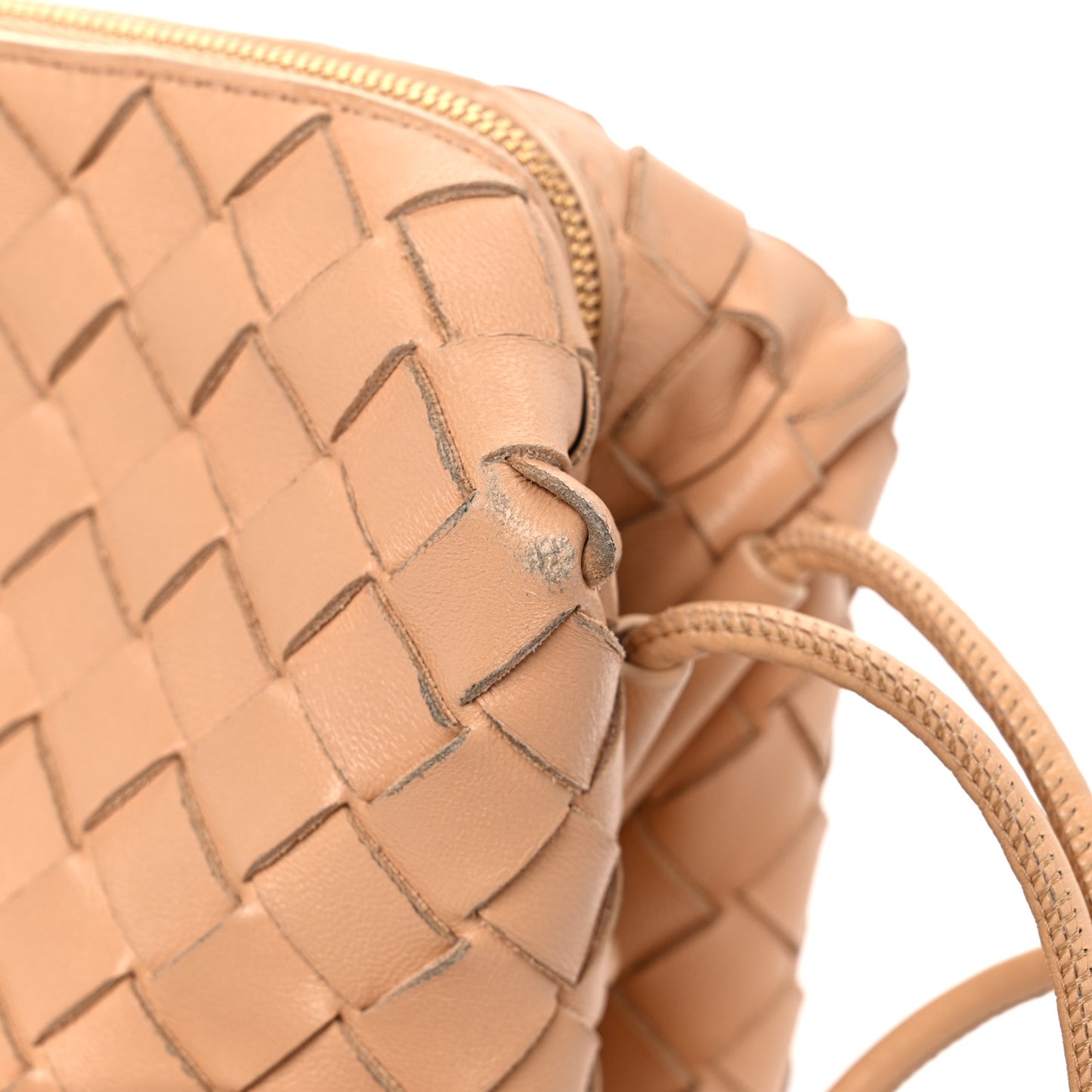 Nappa Intrecciato Small Loop Camera Bag Almond