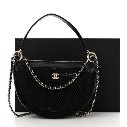 Chanel Mesh Shiny Lambskin Chain Hobo Black 12 of 12