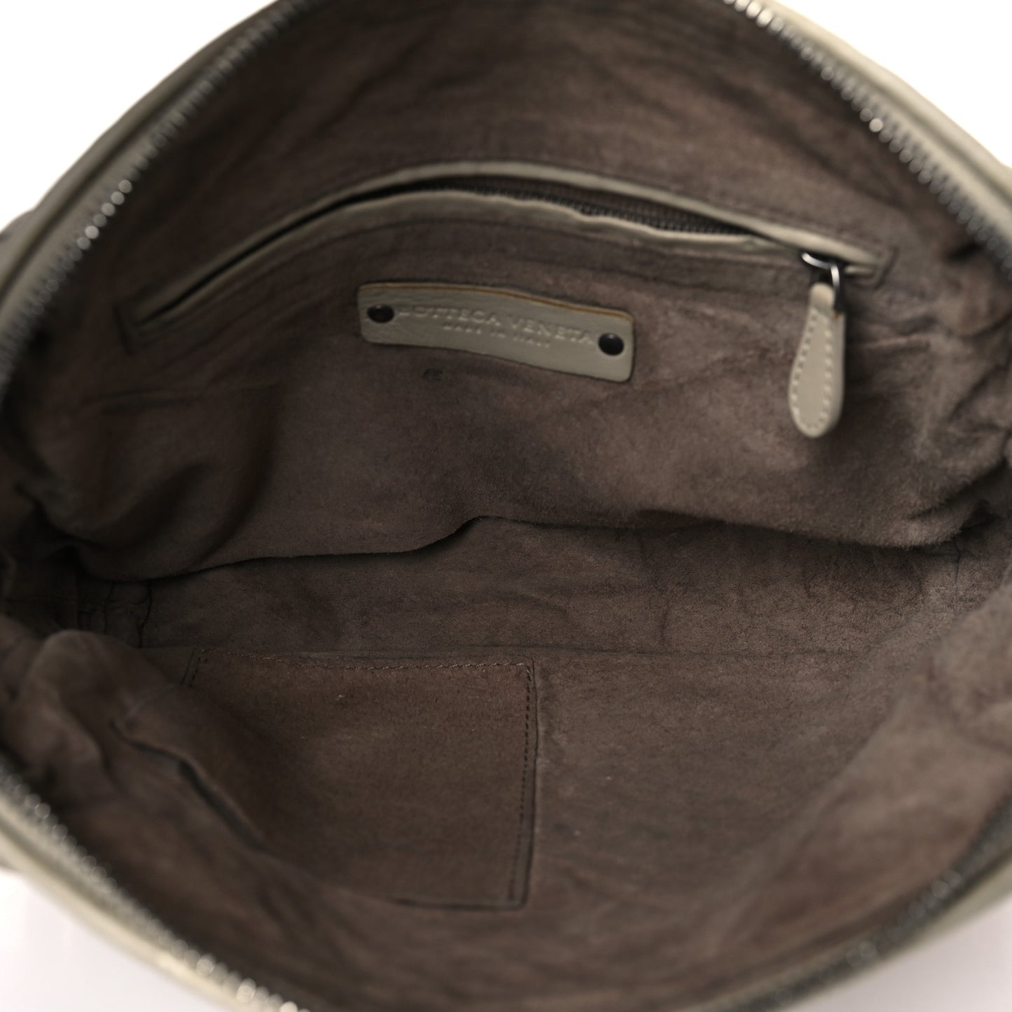 Nappa Intrecciato Nodini Crossbody Messenger Light Grey