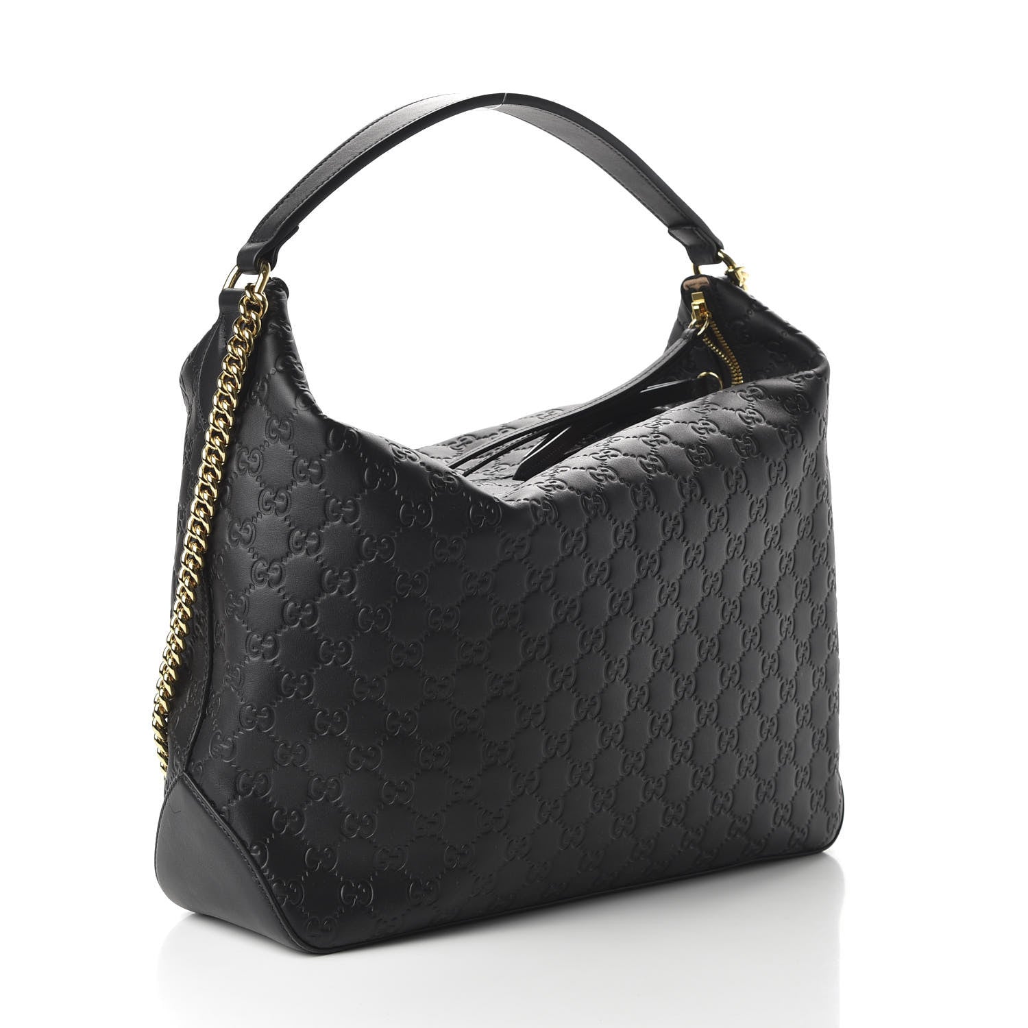 Gucci Guccissima Signature Large Linea A Hobo Black 3 of 10
