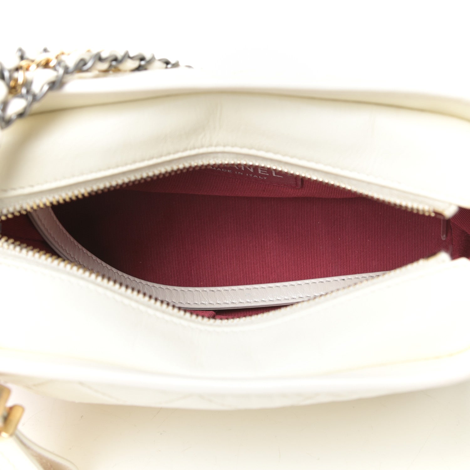 Chanel Aged Calfskin Quilted Small Gabrielle Hobo White 4 of 8