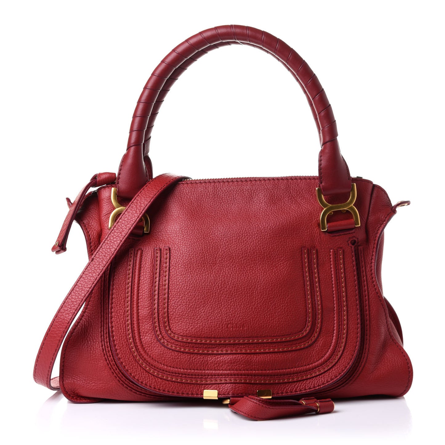 Calfskin Medium Marcie Satchel Acerola