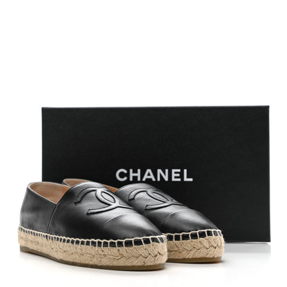 Chanel Lambskin CC Espadrilles 39 Black 10 of 11