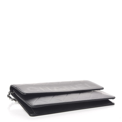 Chanel Lambskin Embossed Lax Wallet On Chain WOC Black 4 of 11
