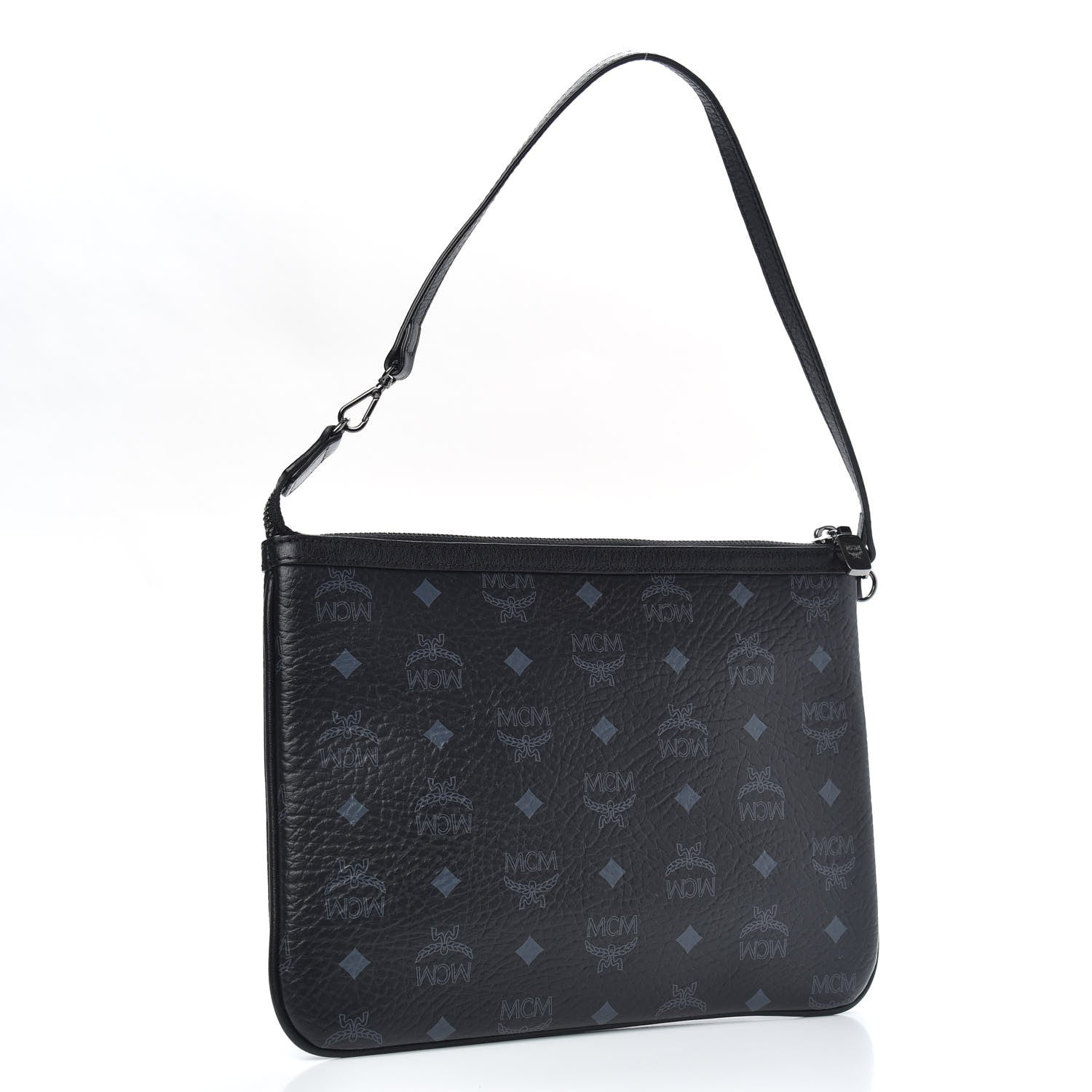 MCM Visetos Medium Crossbody Pouch Black 3 of 9