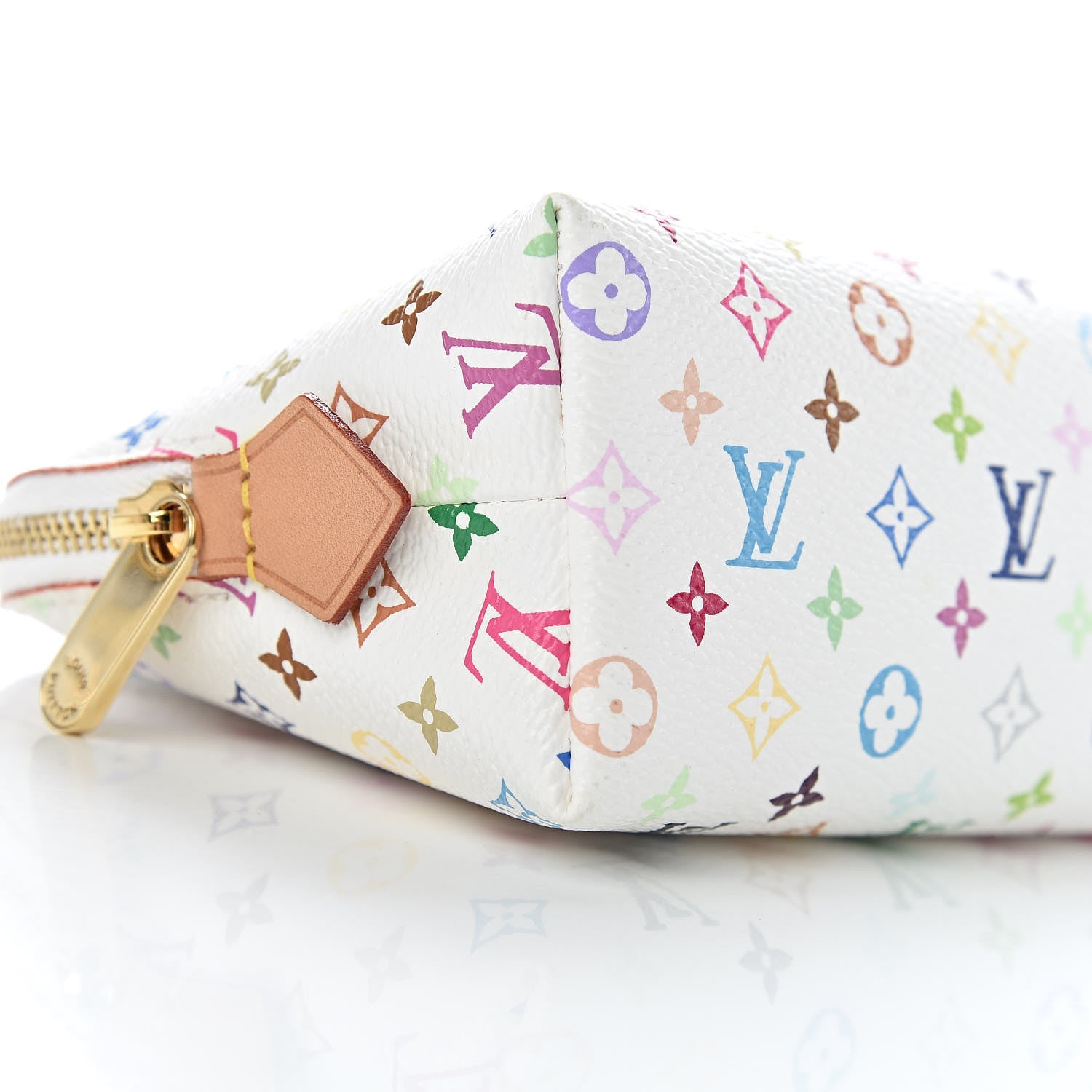 Louis Vuitton Monogram Multicolor Cosmetic Pouch White Litchi 8 of 9