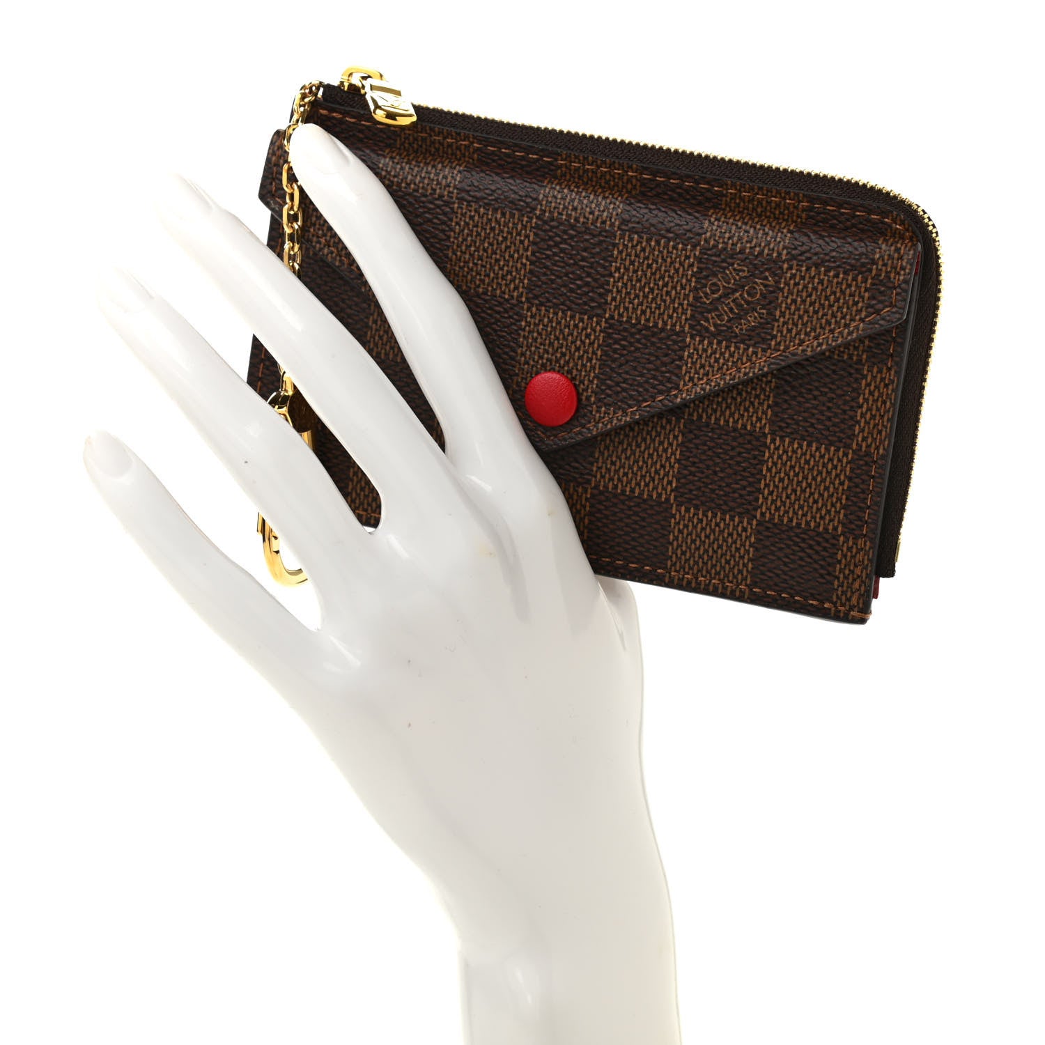 Louis Vuitton Damier Ebene Recto Verso Card Holder Red 2 of 9