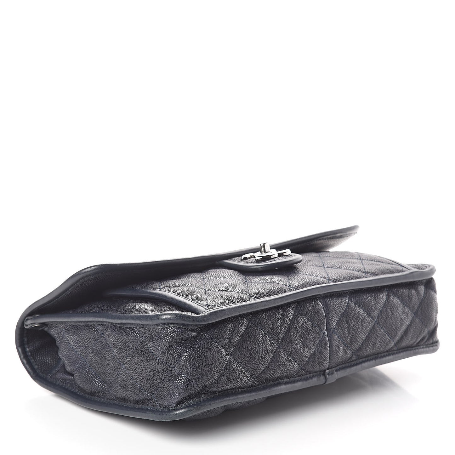 Caviar Quilted Large French Riviera Flap Dark Navy Blue