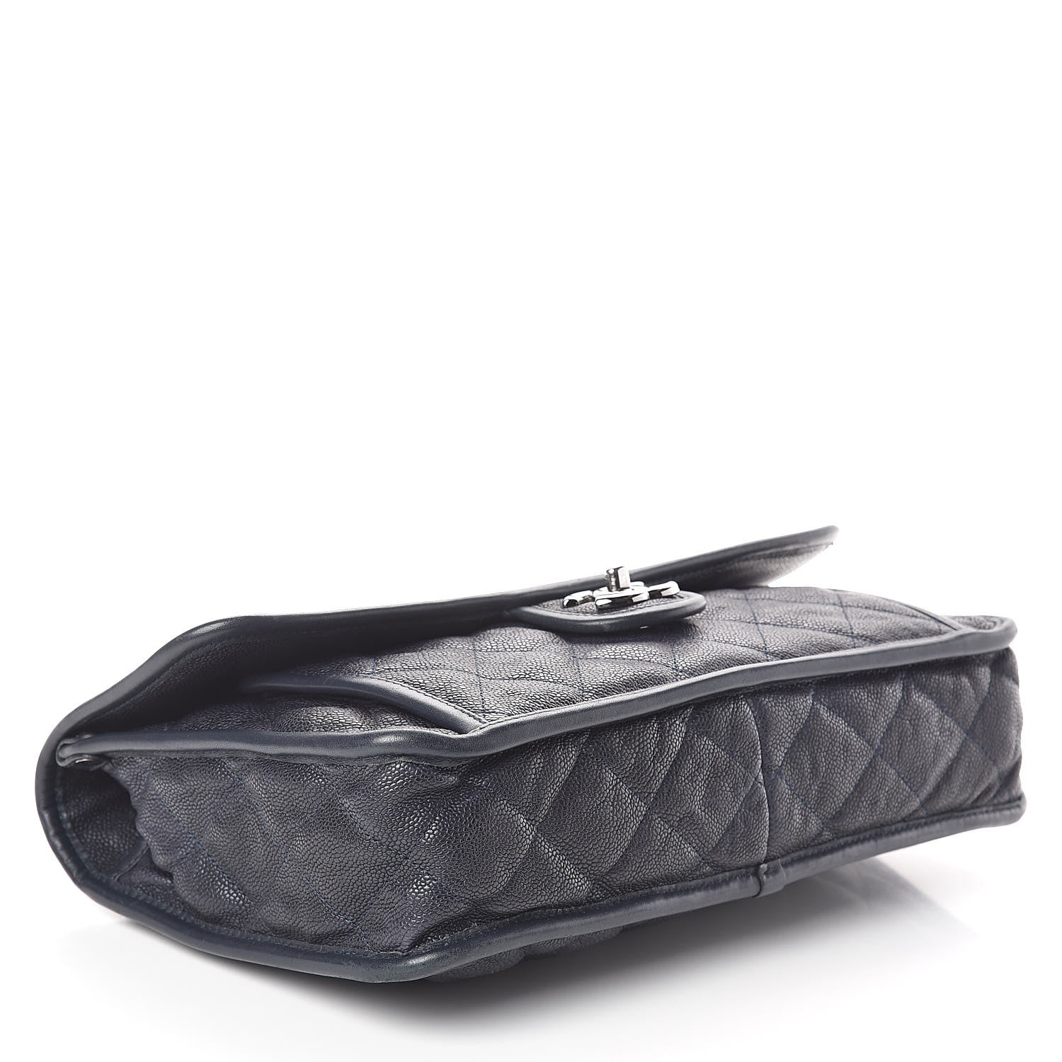 Chanel Caviar Quilted Large French Riviera Flap Dark Navy Blue 4 of 15