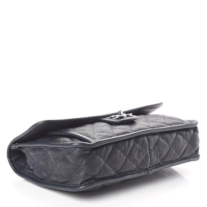 Chanel Caviar Quilted Large French Riviera Flap Dark Navy Blue 4 of 15