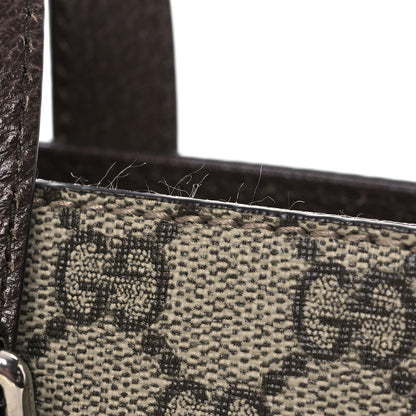 Gucci GG Supreme Monogram Textured Dollar Calfskin Small Detail Tote Beige Ebony New Acero 14 of 15