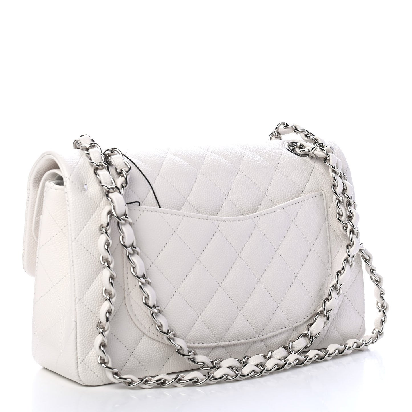 Caviar Quilted Small Double Flap White
