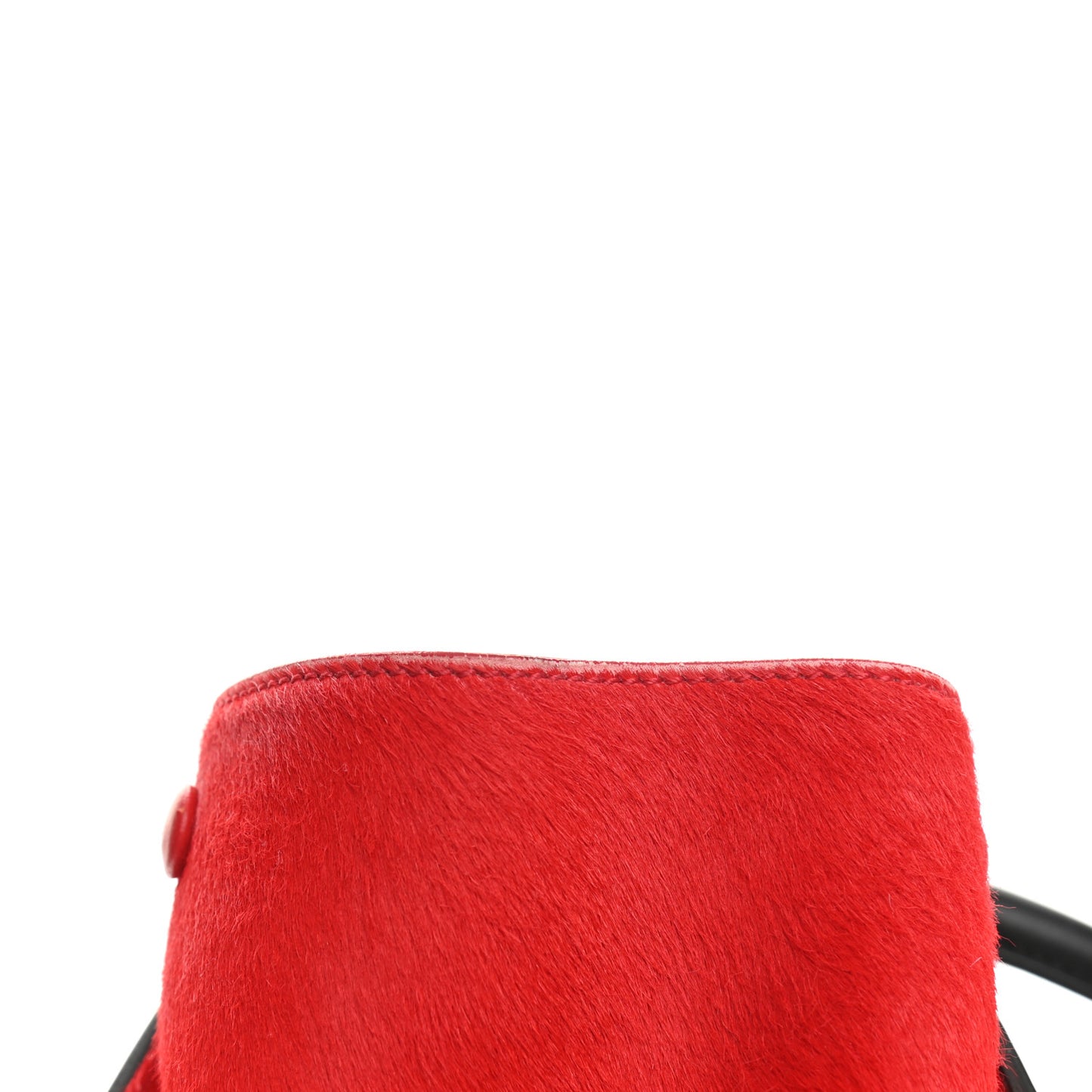 Pony Hair Smooth Calfskin Medium Tri-Color Trapeze Glacier Red Black