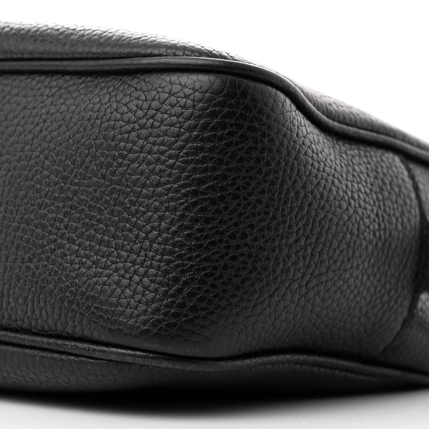 Pebbled Calfskin Small Soho Disco Bag Black