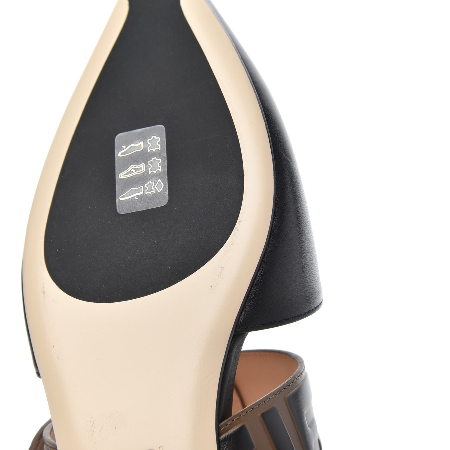 Vitello FF Embossed Buckle Flat Mules 38 Maya Black