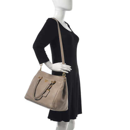 Prada Vitello Daino East West Tote Pomice 2 of 9