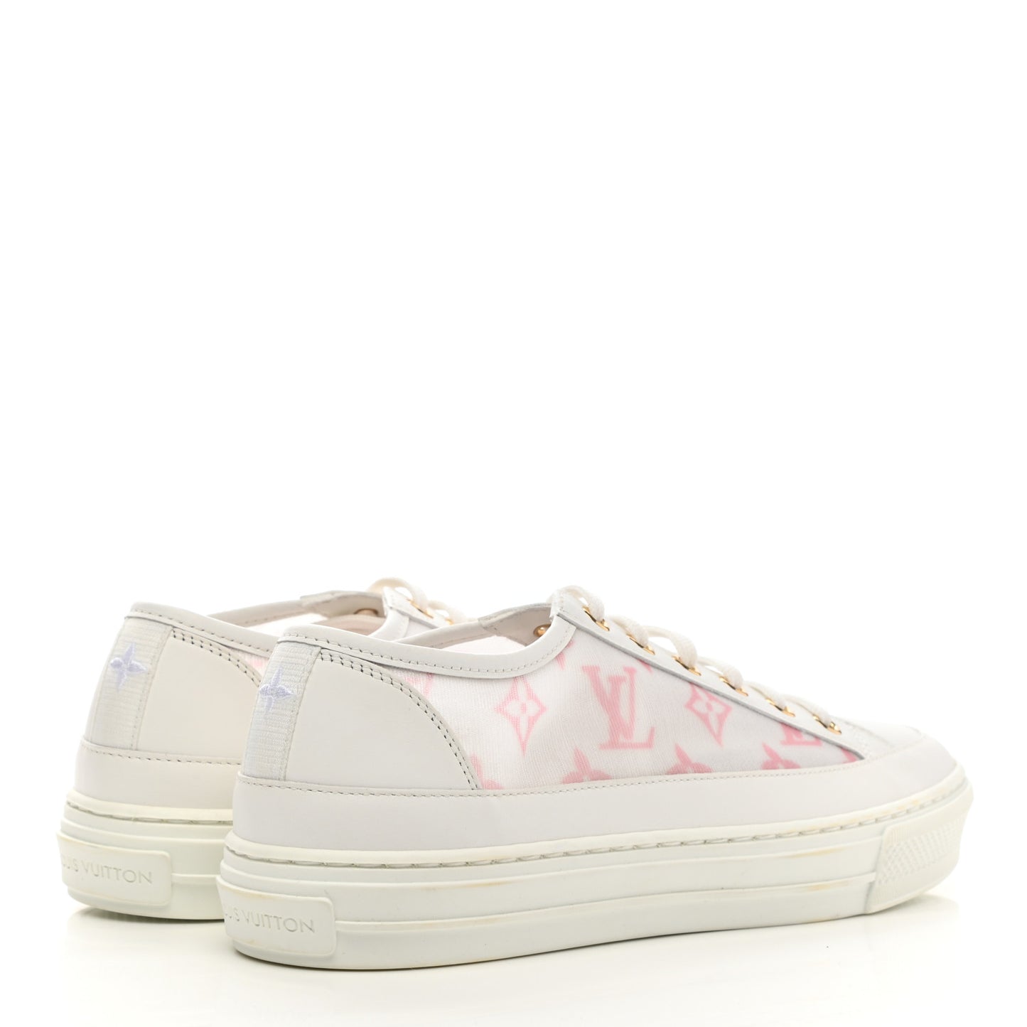 Technical Fabric Calfskin Monogram Stellar Sneakers 37 Pink