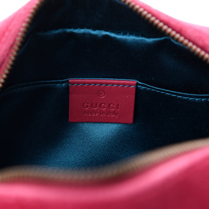 Gucci Velvet Matelasse Small GG Marmont Chain Shoulder Bag Light Raspberry Rose 8 of 10