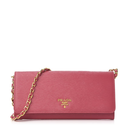 Prada Vitello Move Oro Chain Wallet Peonia 1 of 10
