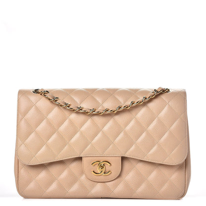 Chanel Caviar Quilted Jumbo Double Flap Beige Clair 1 of 14