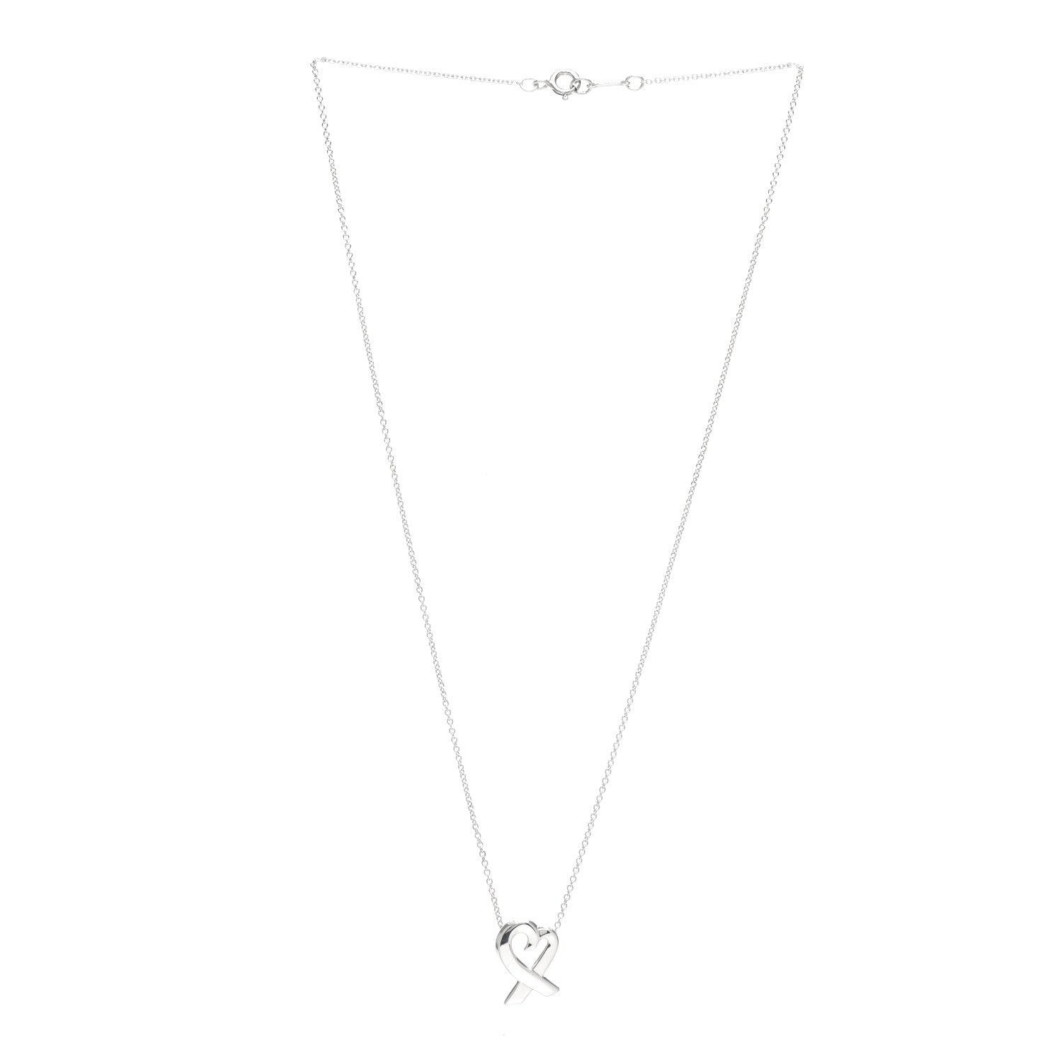 Tiffany Sterling Silver Paloma Picasso Loving Heart Pendant Necklace 3 of 4