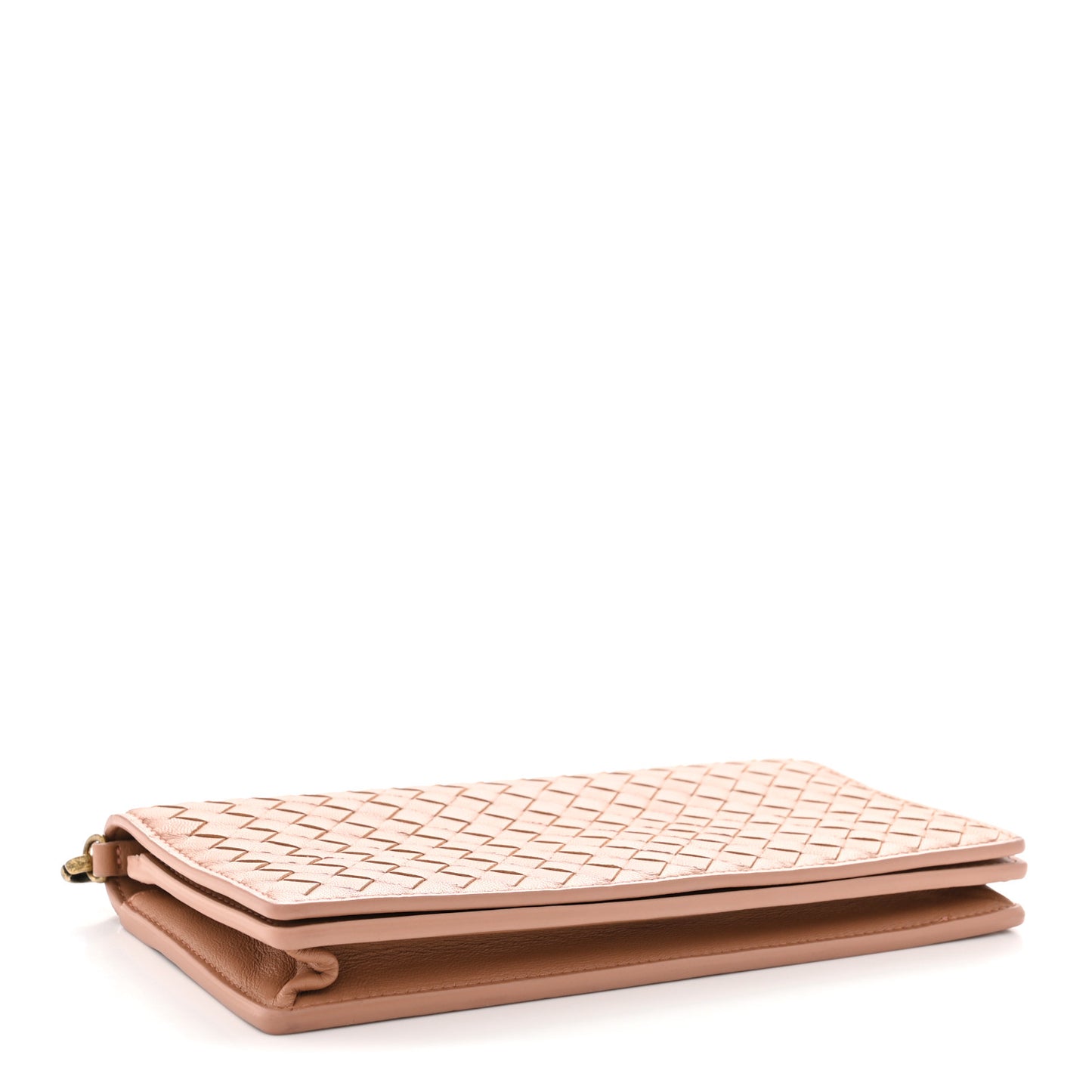 Nappa Intrecciato Continental Wallet on Chain Dusty Rose