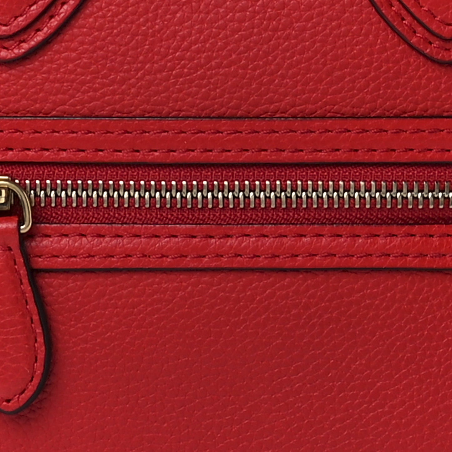 Drummed Calfskin Micro Luggage Red