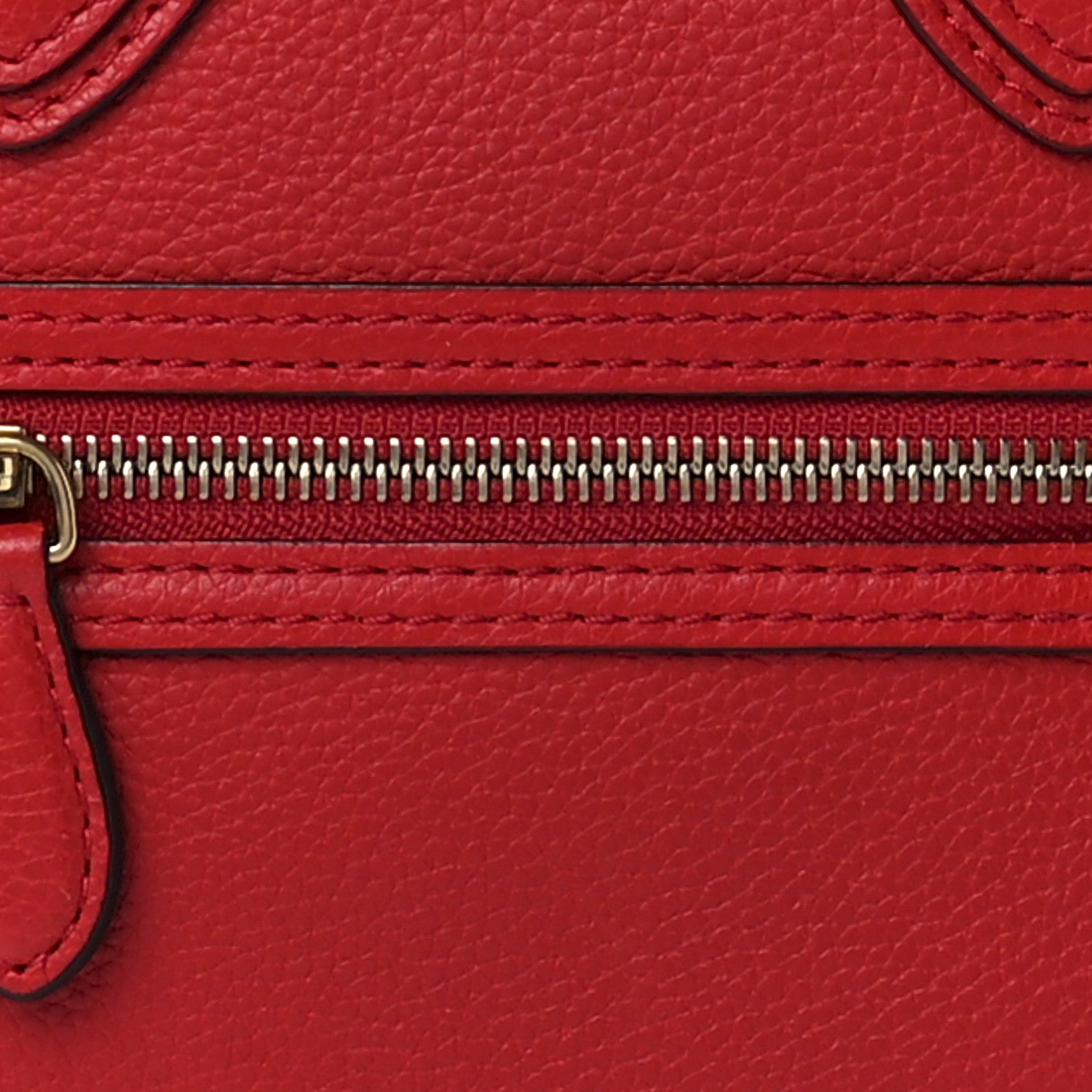 Celine Drummed Calfskin Micro Luggage Red 9 of 12