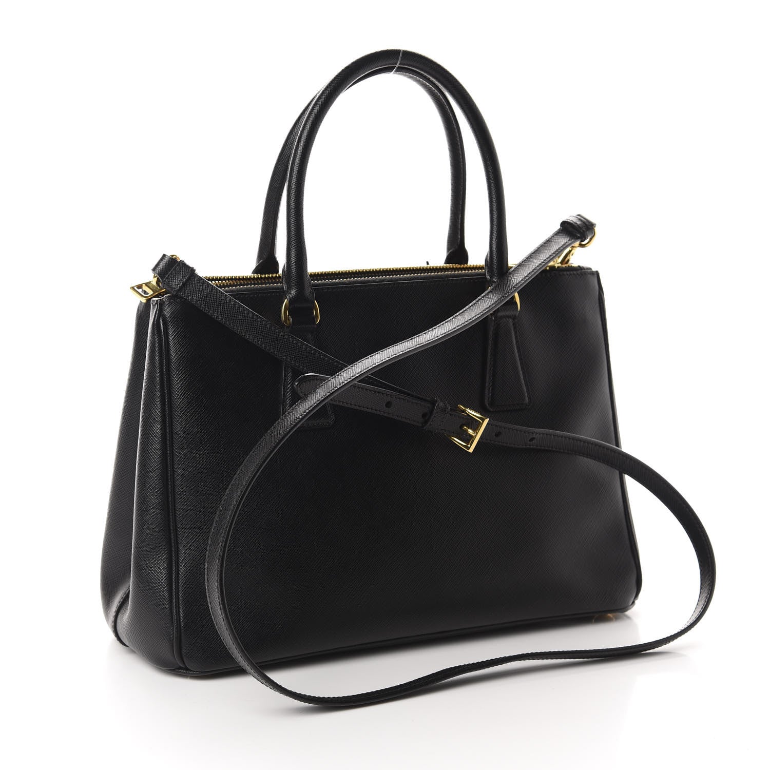 Prada Saffiano Small Galleria Double Zip Tote Black 3 of 10